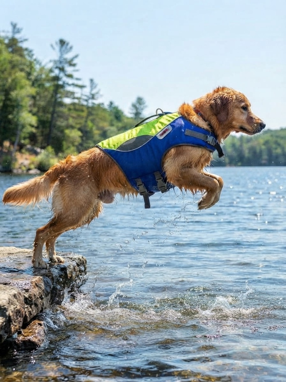 KONG Sport AquaSport Dog Flotation Vest NWT Size L Blue Green Life Jacket